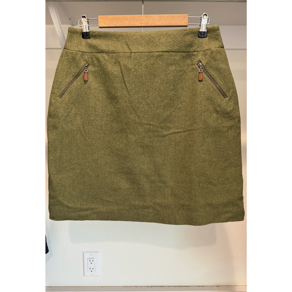Talbots Women's Wool Blend Skirt Size 12 Dark Green‎